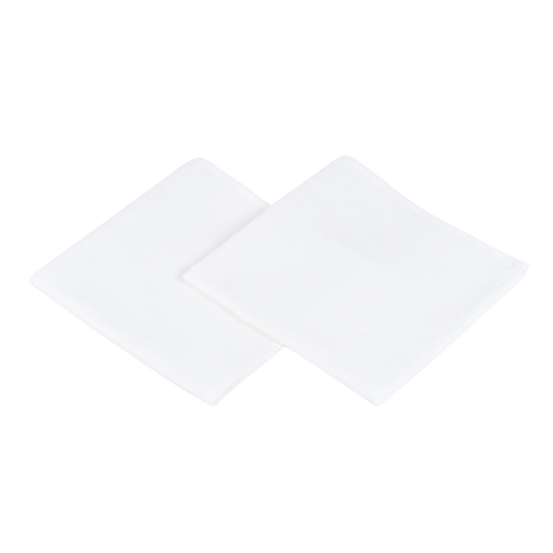 Washed semi-linen napkins set in snow white, 42X42 cm, 4 pcs.