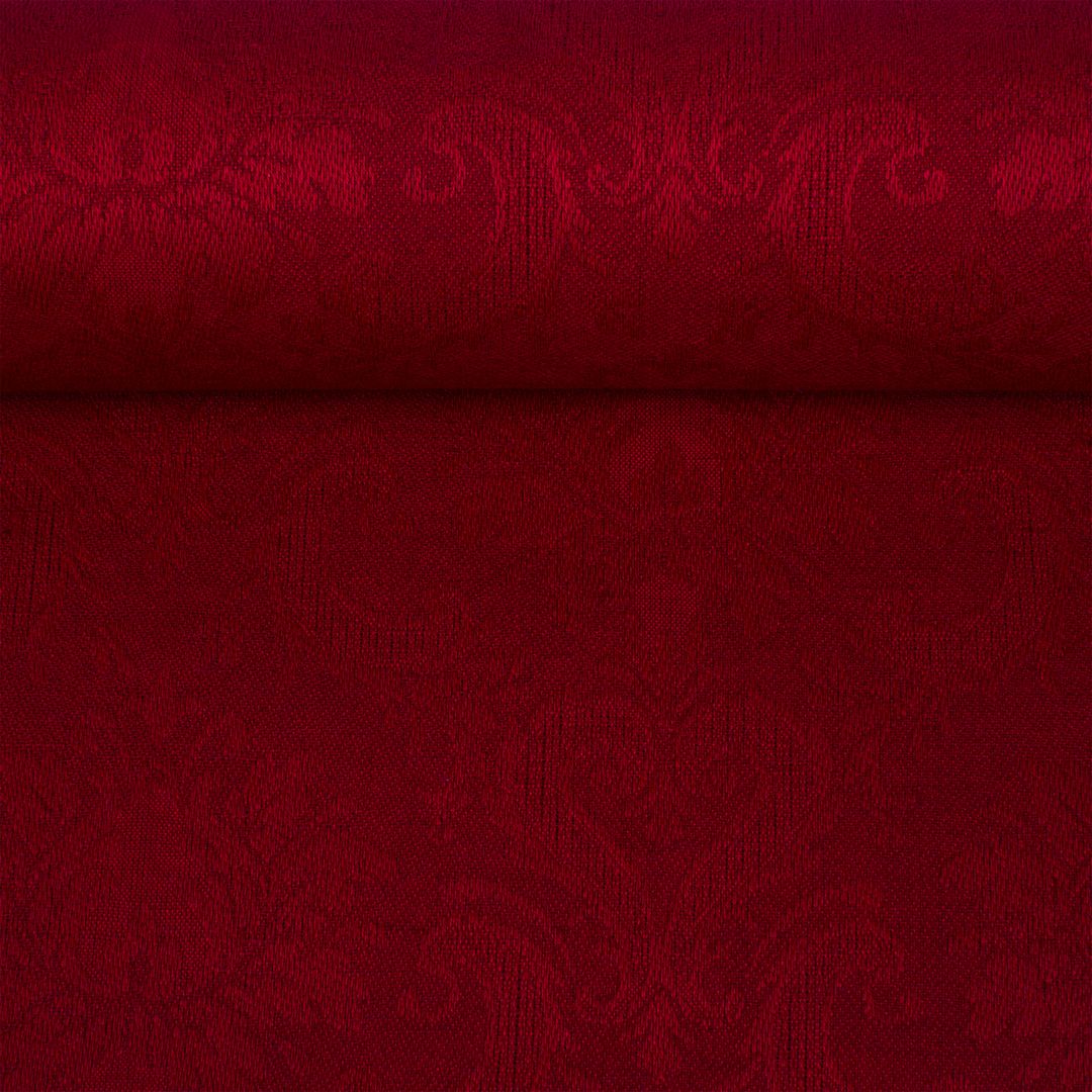 Cherry red jacquard semi-linen fabric Royal, 198 g/m²