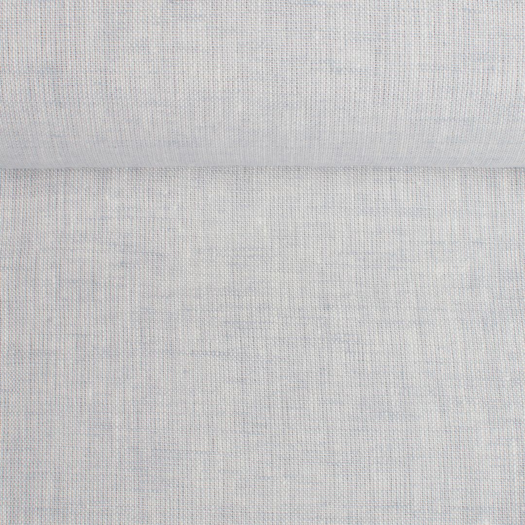 Wide softened linen fabric in light blue, 180 g/m²