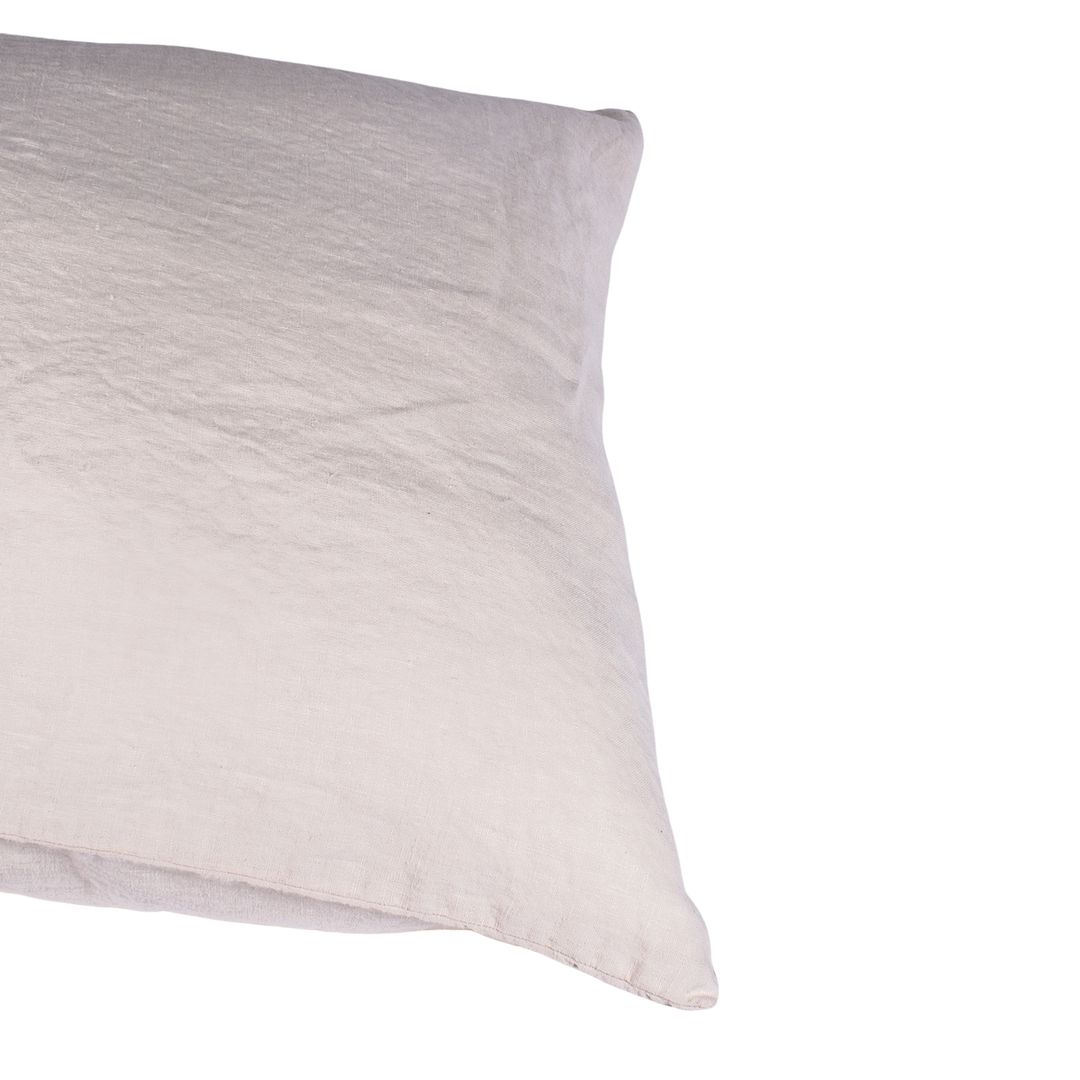 Ivory colour washed linen pillow case, 65x65 cm