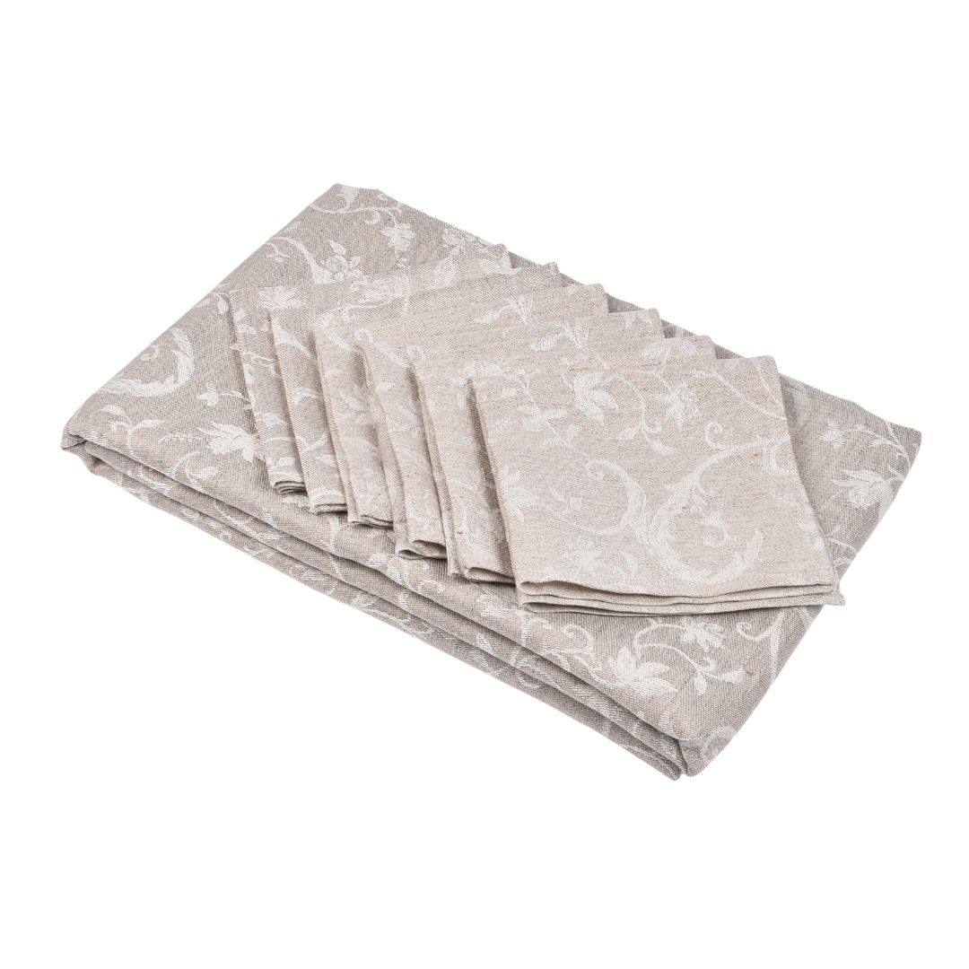 Jacquard tablecloth and napkin set Bindweed, 147X230; 34X34 - 6 pcs.