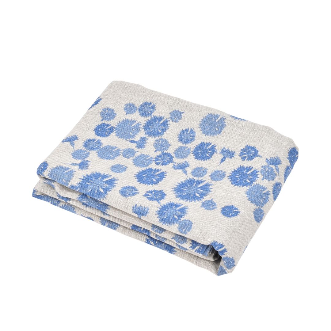 Printed linen tablecloth Cornflower, two sizes