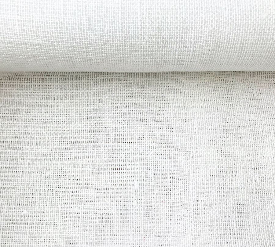 White linen fabric, 176 g/m²