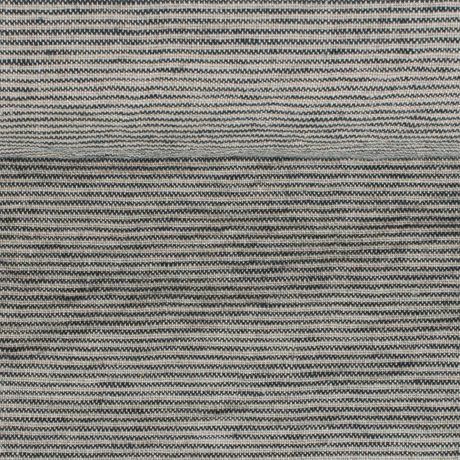 Washed linen fabric in stripes, 205 g/m²