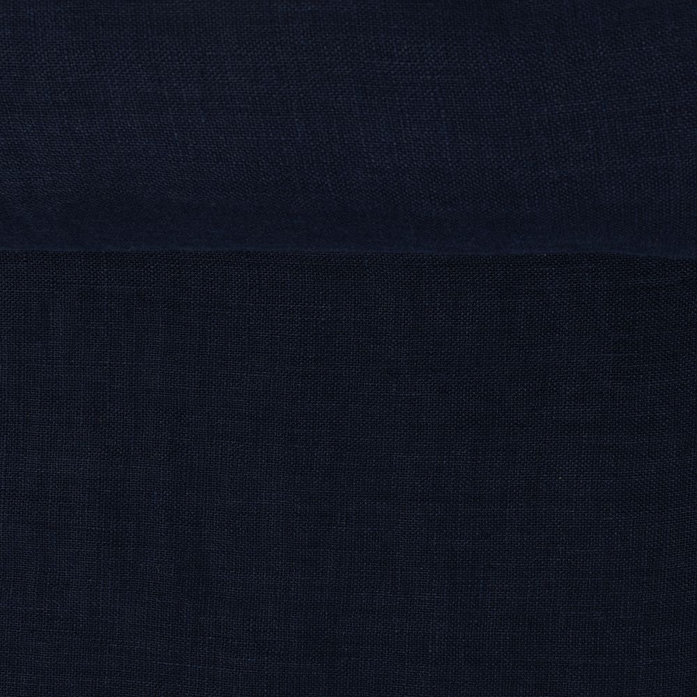 Washed dark blue linen fabric, 93 g/m²