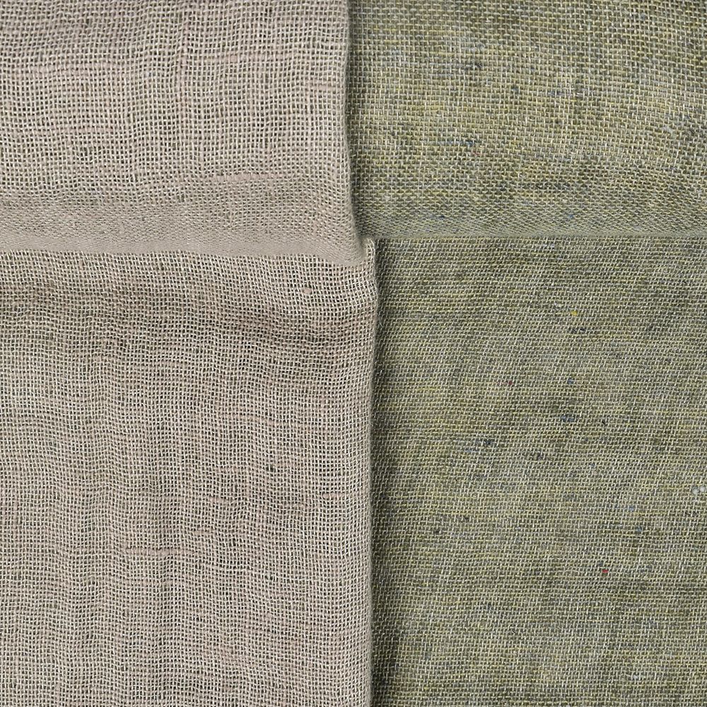 Double-sided light green color fabric with recycled yarns, 230 g/m²