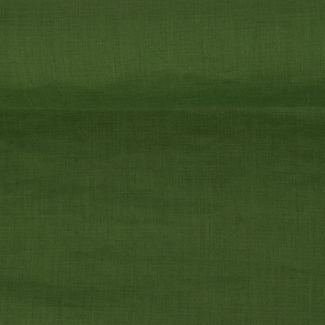 Washed yellow green color linen fabric, 130 g/m²