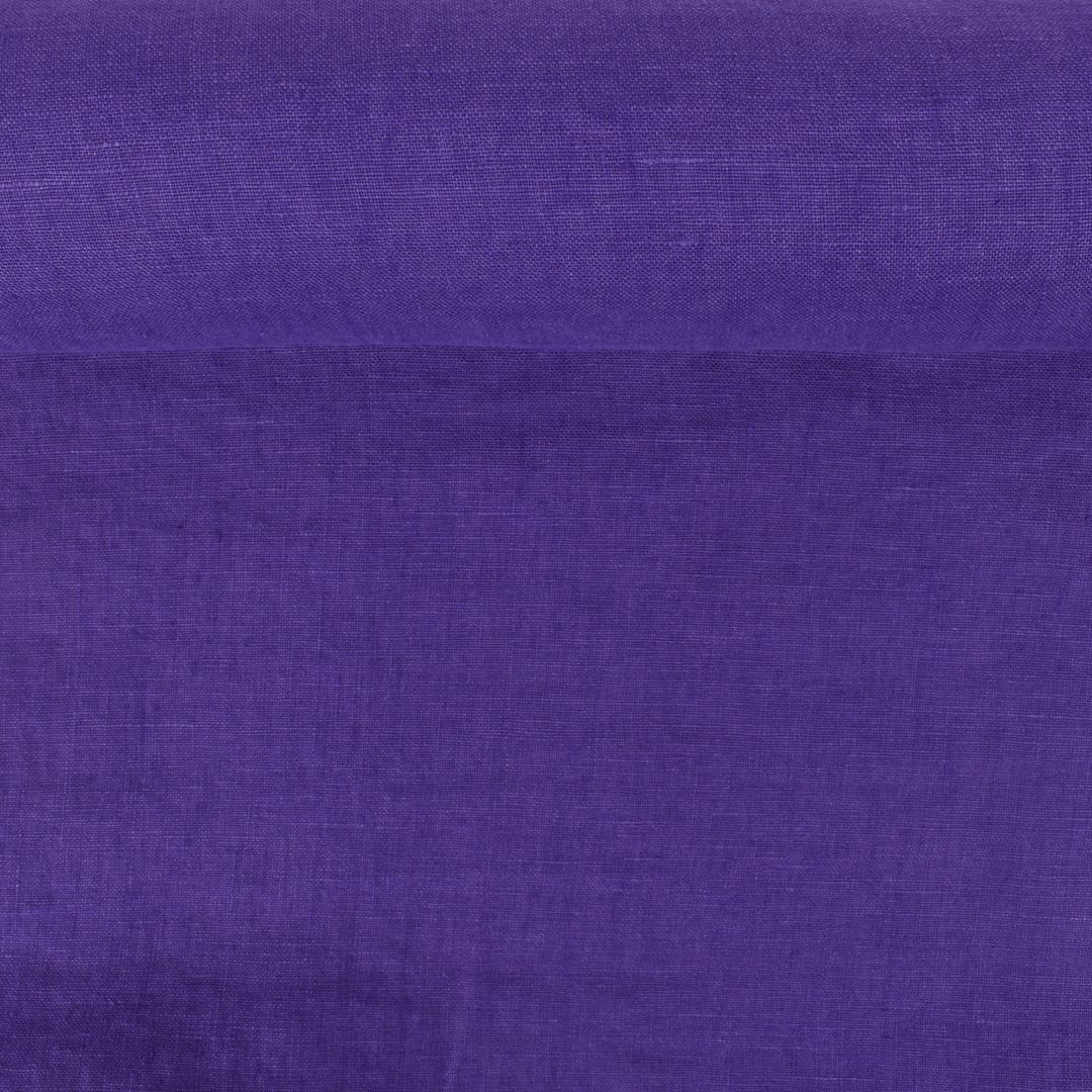 Washed purple color linen fabric, 205 g/m²