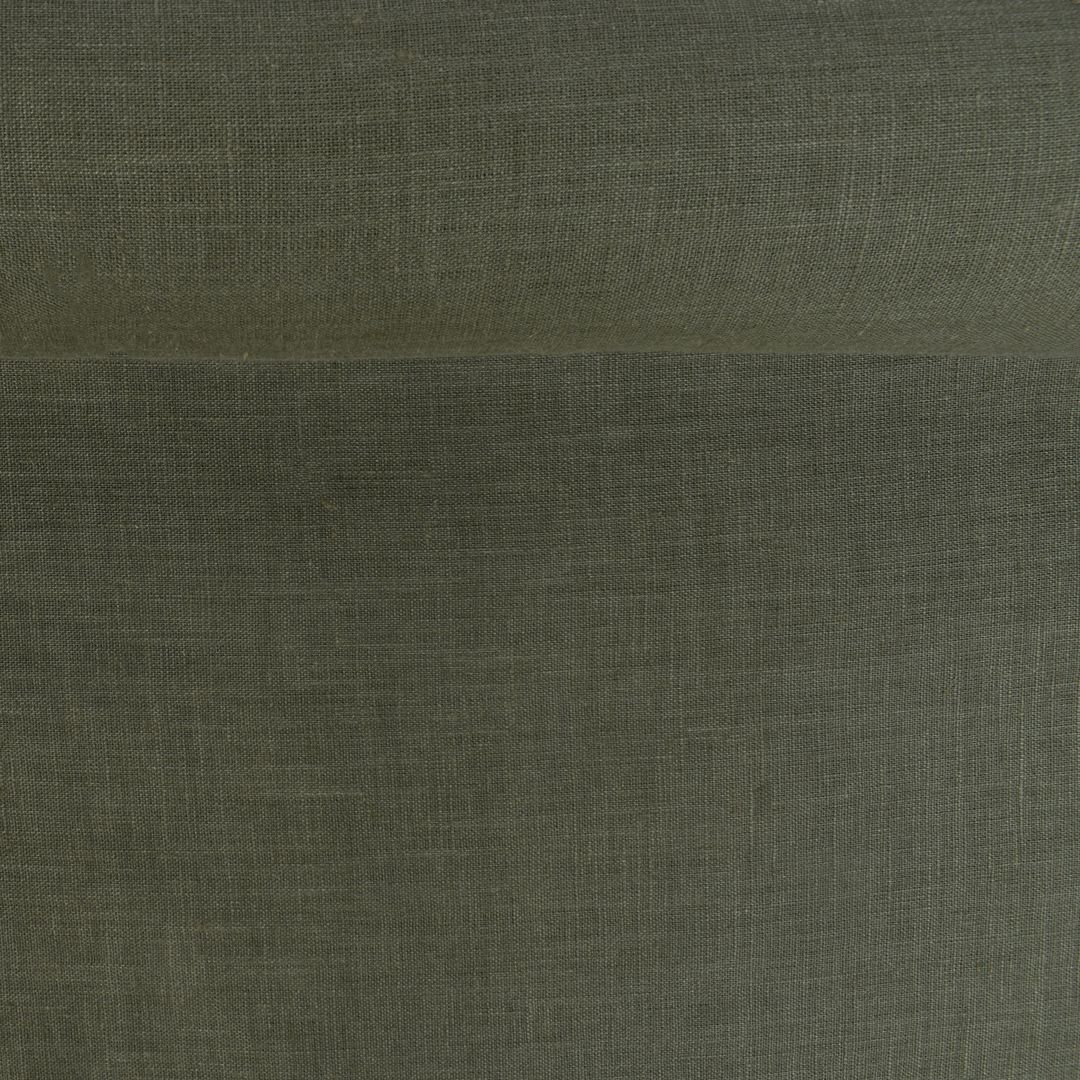 Washed khaki color linen fabric, 130 g/m²