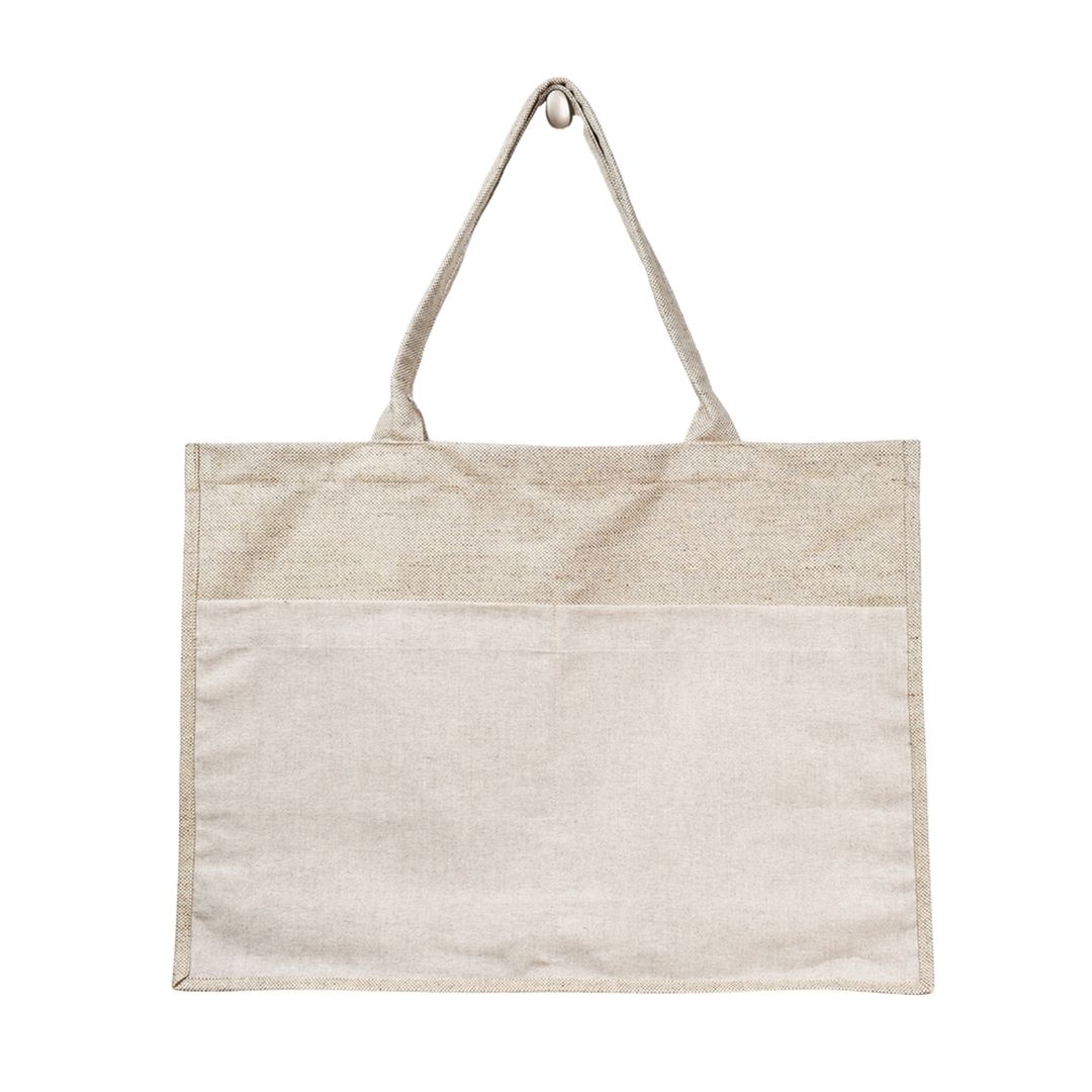 Natural color semi - linen bag - handbag with waterproof finish