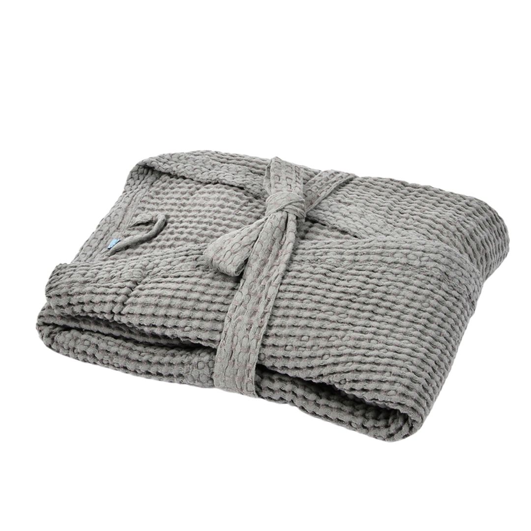 Bluish gray linen bathrobe Žibutė