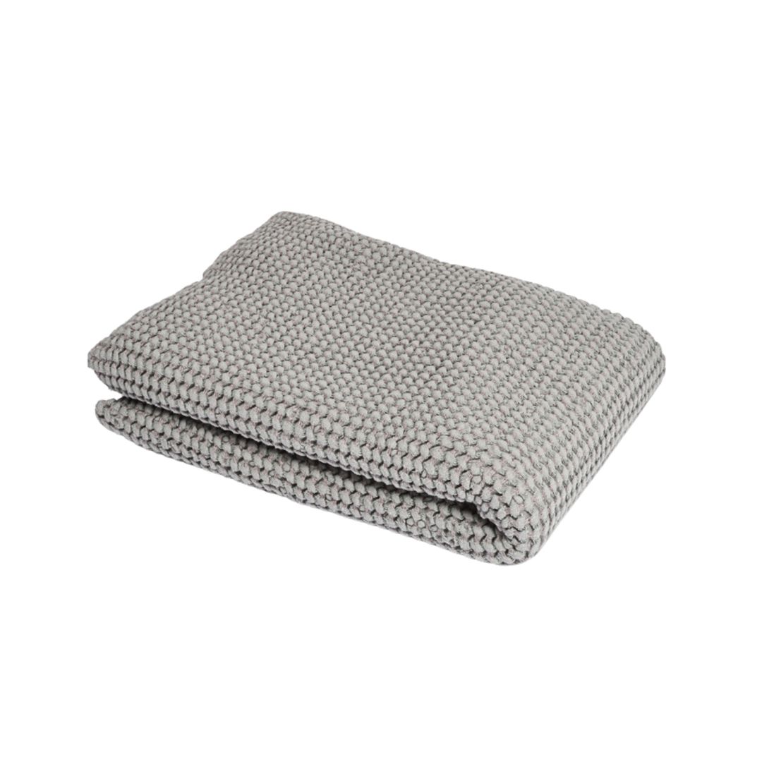 Waffle weave bath towel in grey, two sizes