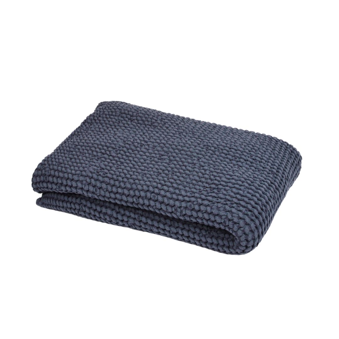 Waffle weave bath towel in smoke grey, two sizes