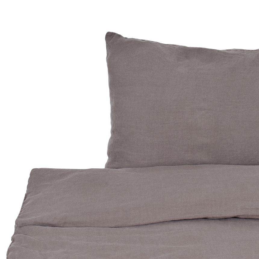 Cacao colour washed linen bed set, several sizes