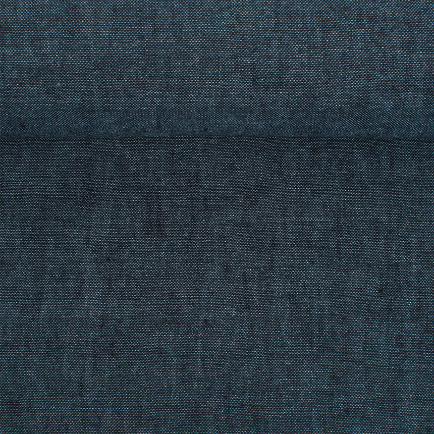 Minkštintas melanžinis tamsiai mėlynas lininis audinys, 195 g/m²