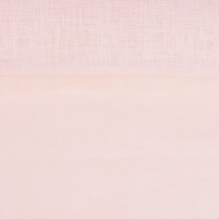Washed linen fabric in soft pink, 205 g/m²