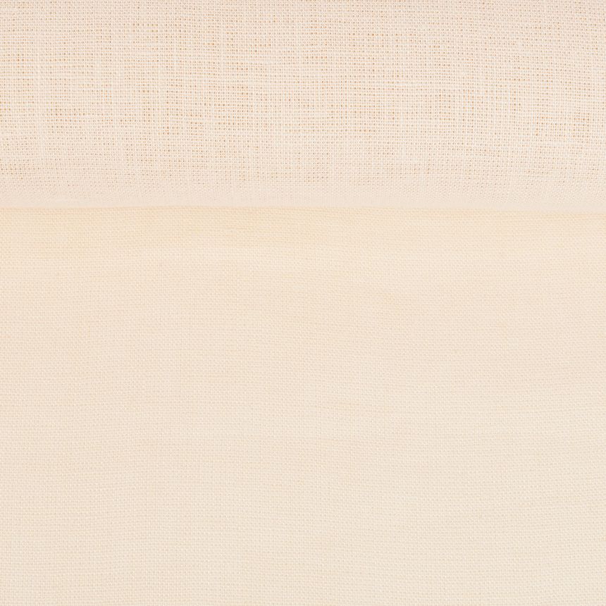 Washed linen fabric in cream colour, 205 g/m²
