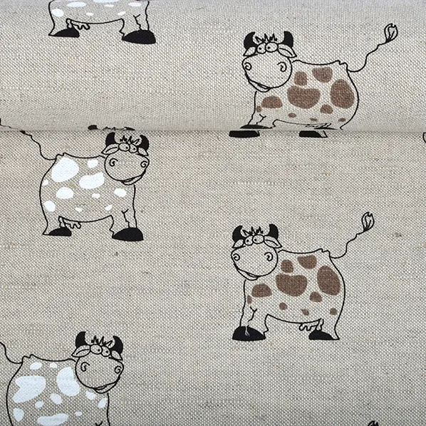 Printed fabric Cows, 240 g/m²
