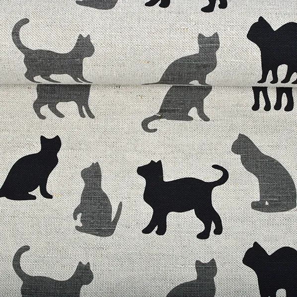 Printed fabric Cats-shadows, 240 g/m²