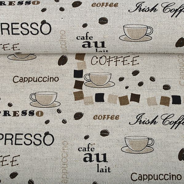 Printed fabric Coffee, 240 g/m²