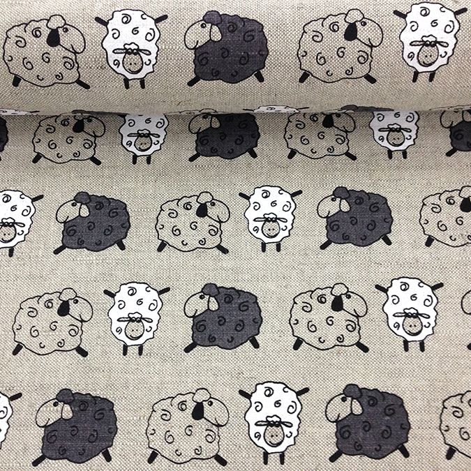 Printed fabric Sheep, 240 g/m²