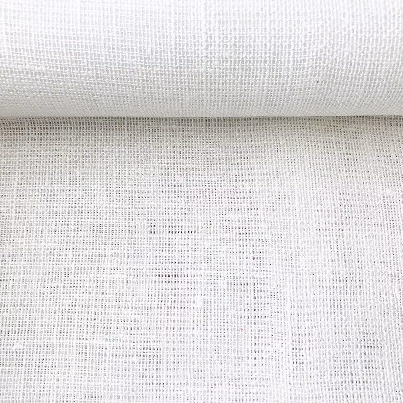 White linen fabric, 176 g/m²