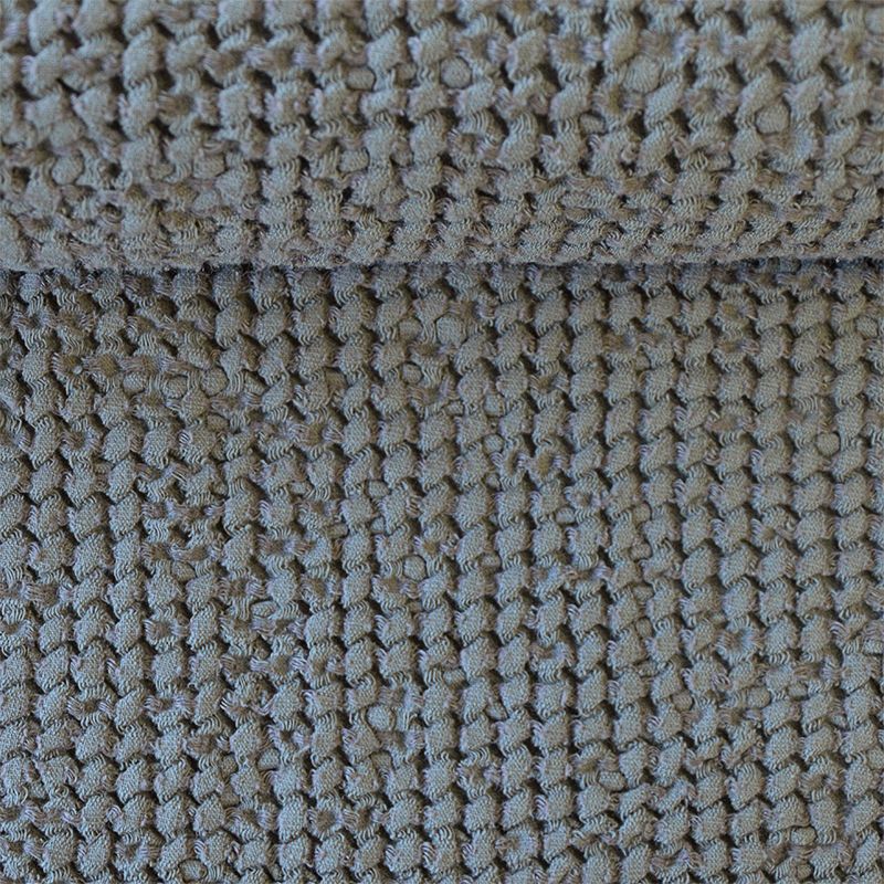 Washed waffle weave fabric in greyish cacao, 400 g/m² (Bale)
