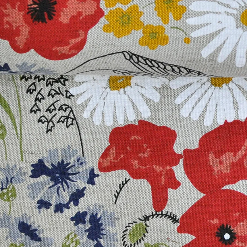 Printed fabric Meadow flowers, 240 g/m²