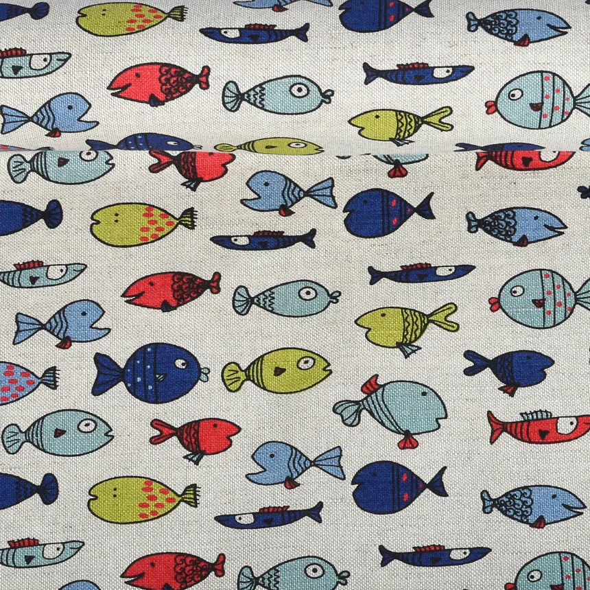 Printed fabric Fish, 240 g/m²