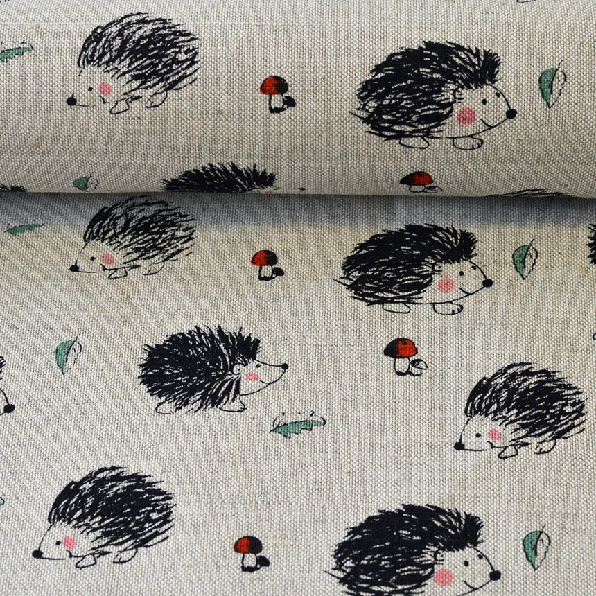 Printed fabric Hedgehogs, 240 g/m²