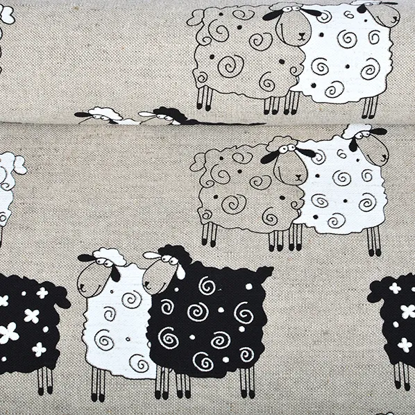 Printed fabric Sheep, 240 g/m²