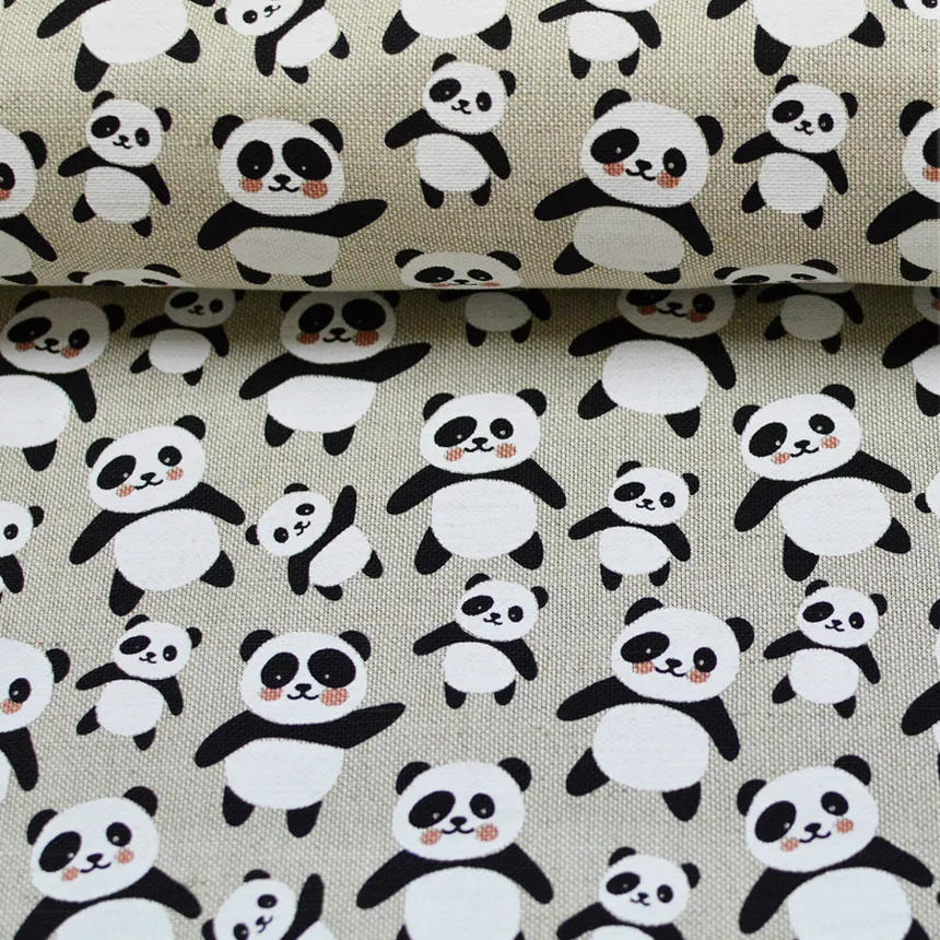 Printed fabric Panda, 240 g/m²