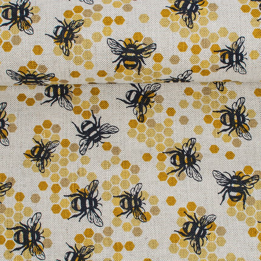 Printed fabric Bees, 240 g/m²