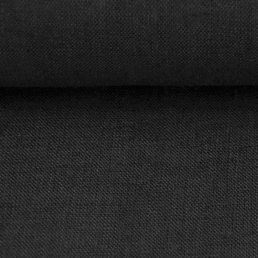 Juodas lininis audinys, 230 g/m²