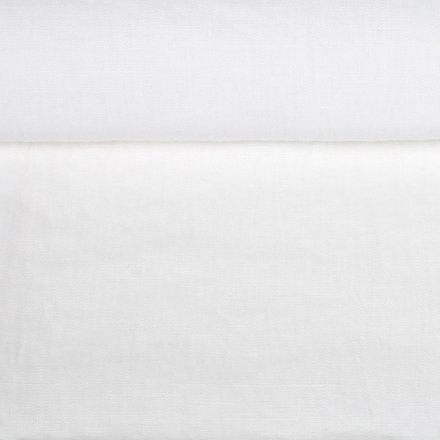 Washed linen fabric in snow white, 205 g/m²