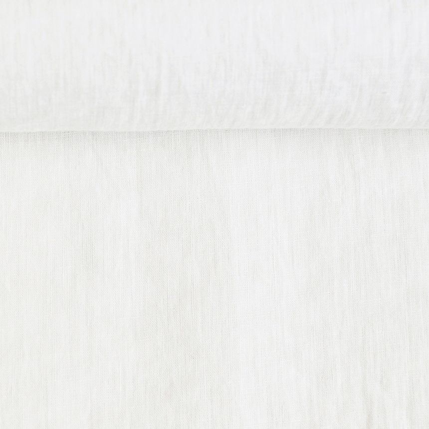 Linen fabric in snow white, 230 g/m²