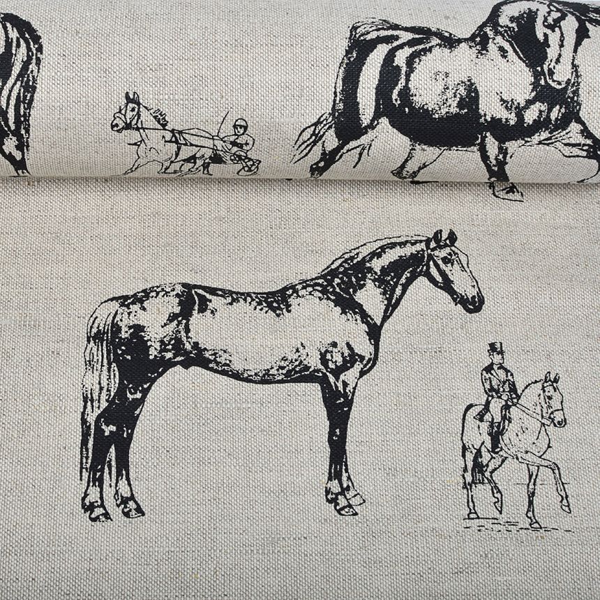 Margintas audinys Žirgai, 240 g/m²