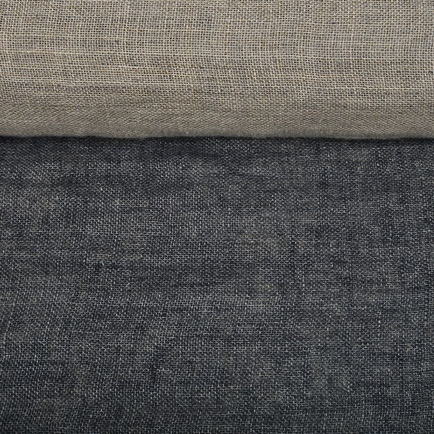Double-sided washed linen fabric in grey, 240 g/m²