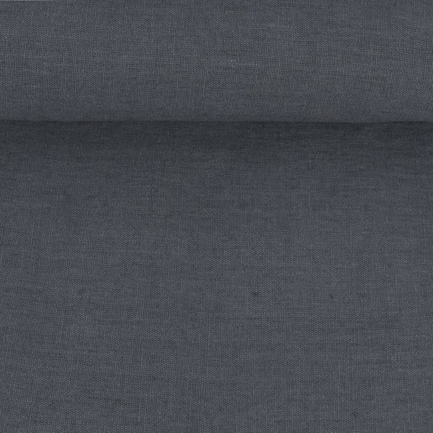 Washed stone gray linen fabric, 300 g/m²