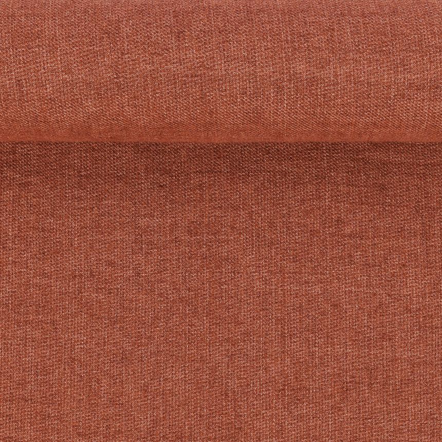 Washed linen and wool fabric in cinnamon brown, 230 g/m²