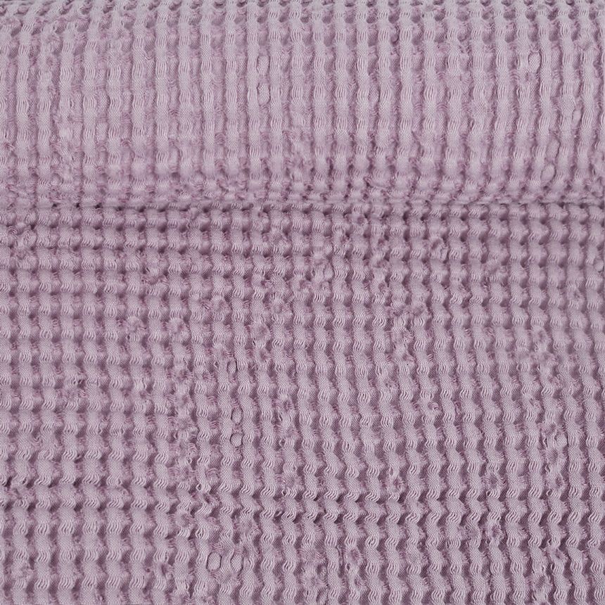 Washed waffle weave fabric in lilac color, 310 g/m² (Bale)