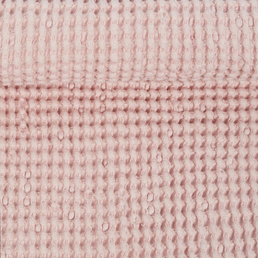 Washed waffle weave fabric in pink colors, 310 g/m² (Bale)