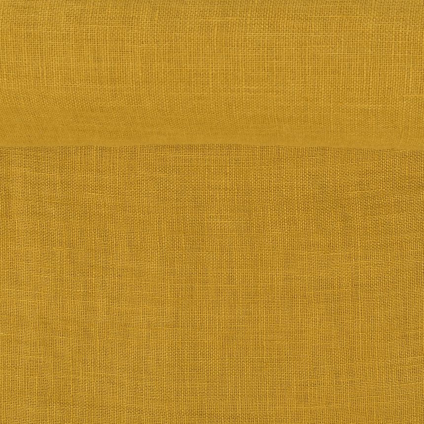 Washed yellow linen fabric, 93 g/m²