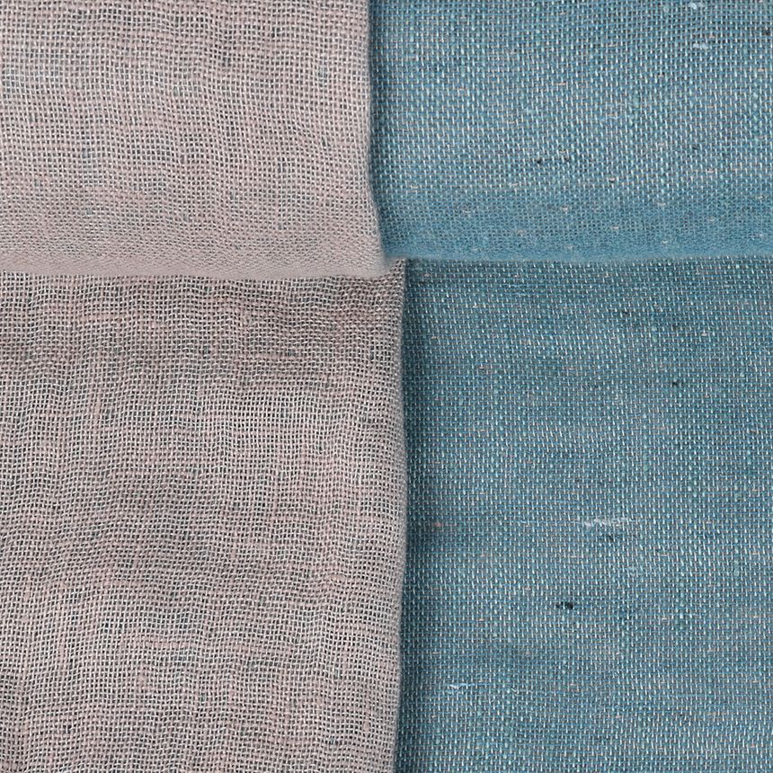 Dvipusis šviesiai mėlynas audinys su perdirbtais verpalais, 230 g/m²