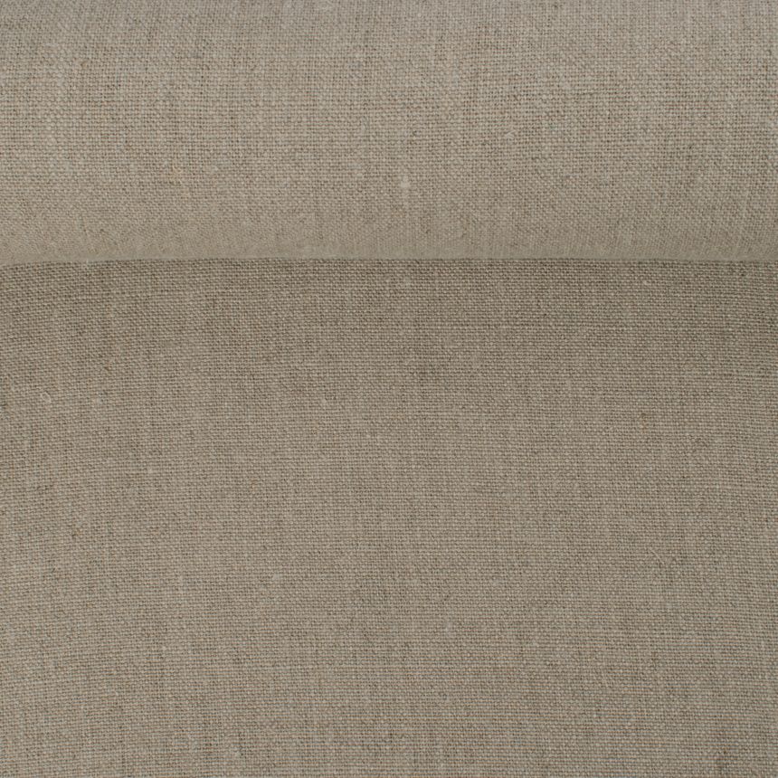 Greyish brown color washed linen fabric, 350 g/m²