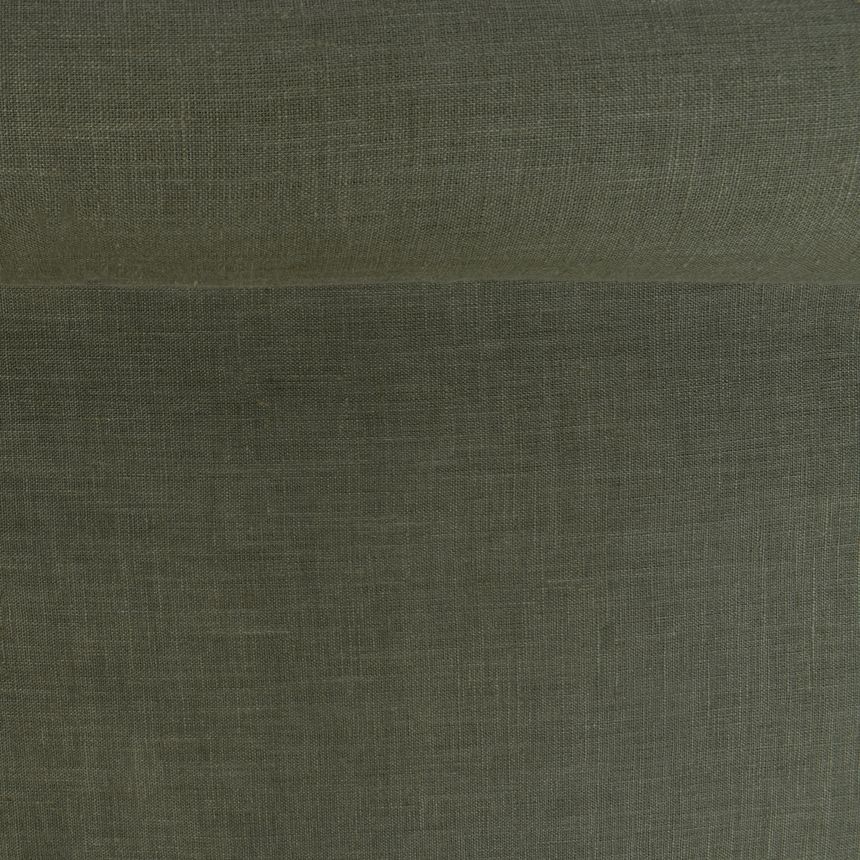 Washed khaki color linen fabric, 130 g/m²