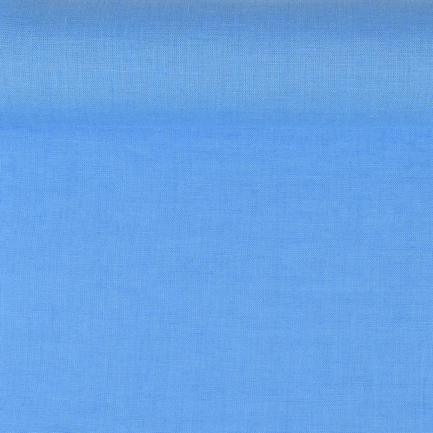 Minkštintas šviesiai mėlynos spalvos lininis audinys, 205 g/m²