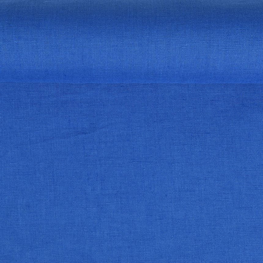 Minkštintas mėlynos spalvos lininis audinys, 205 g/m²