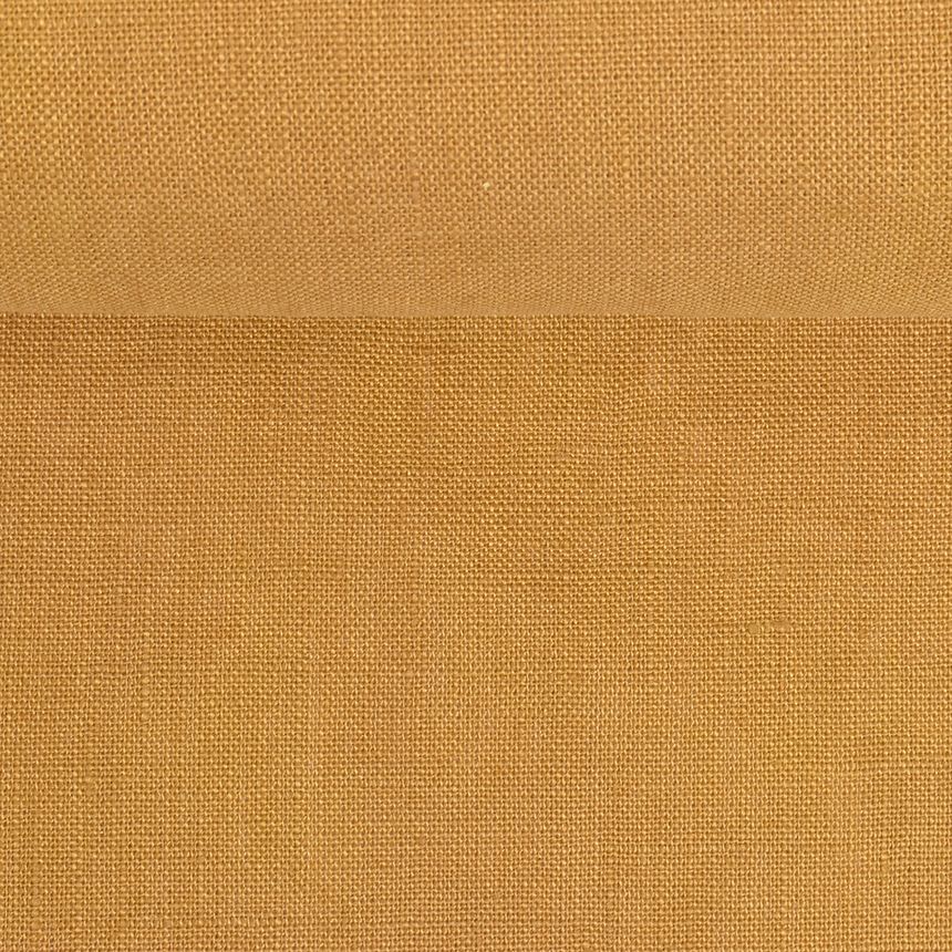 Washed linen fabric in light brown colour, 205 g/m²