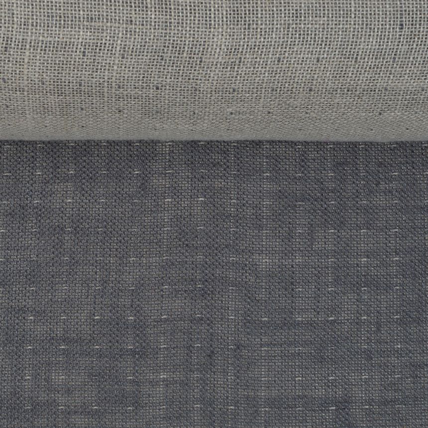 Dvipusis, minkštintas natūralios ir pilkos spalvų lininis audinys, 225 g/m²